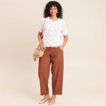 pantalon camel femme